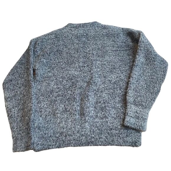 French Connection Size S Plush Oversized Mock Neck Sweater Gray Soft Mininalist - Picture 3 of 6